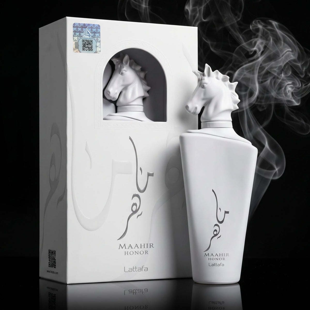 Ambiance raffinée du parfum Maahir Honor Lattafa chez NEWREINE Lyon.