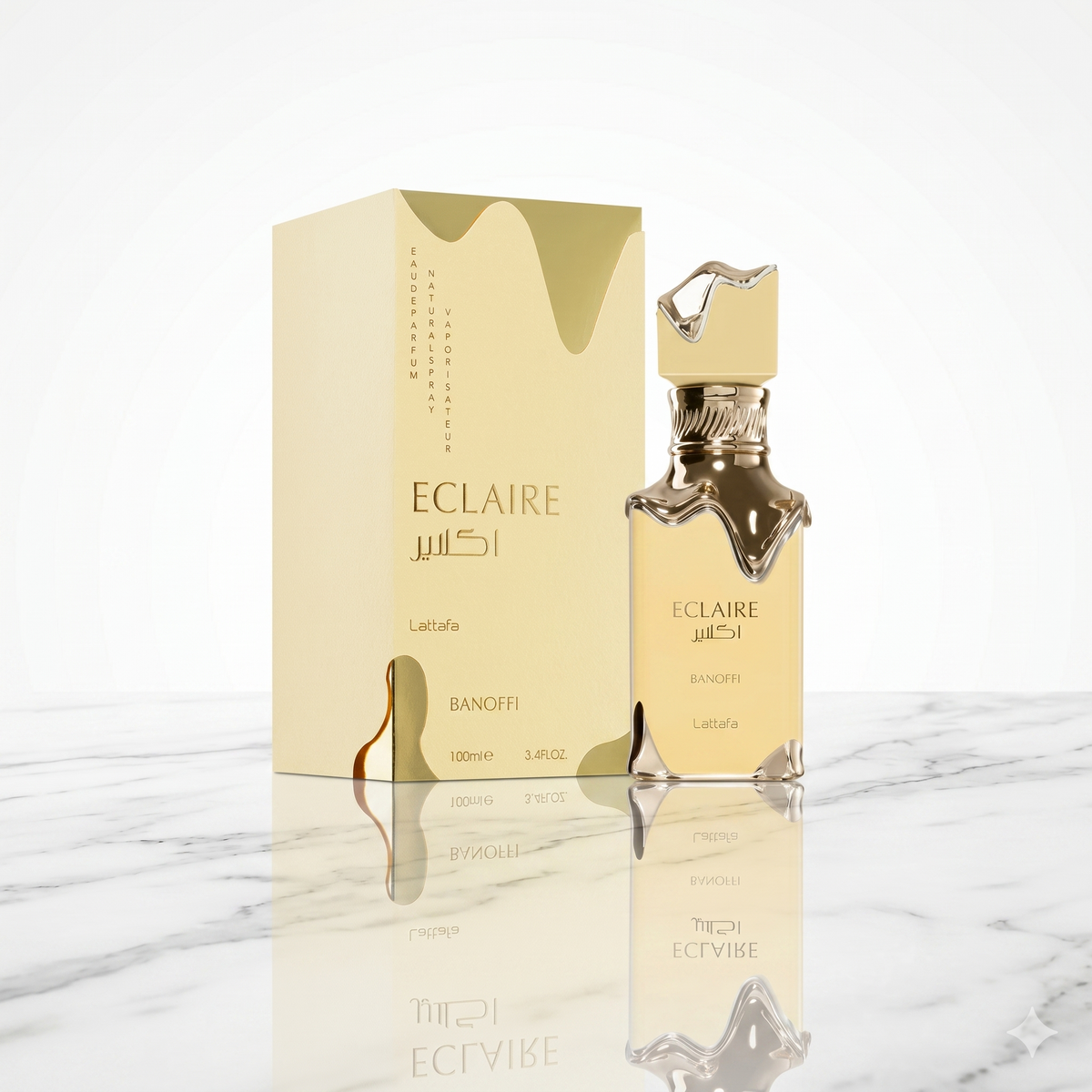 Flacon du parfum oriental Eclaire Banoffi par Lattafa chez NEWREINE Lyon.