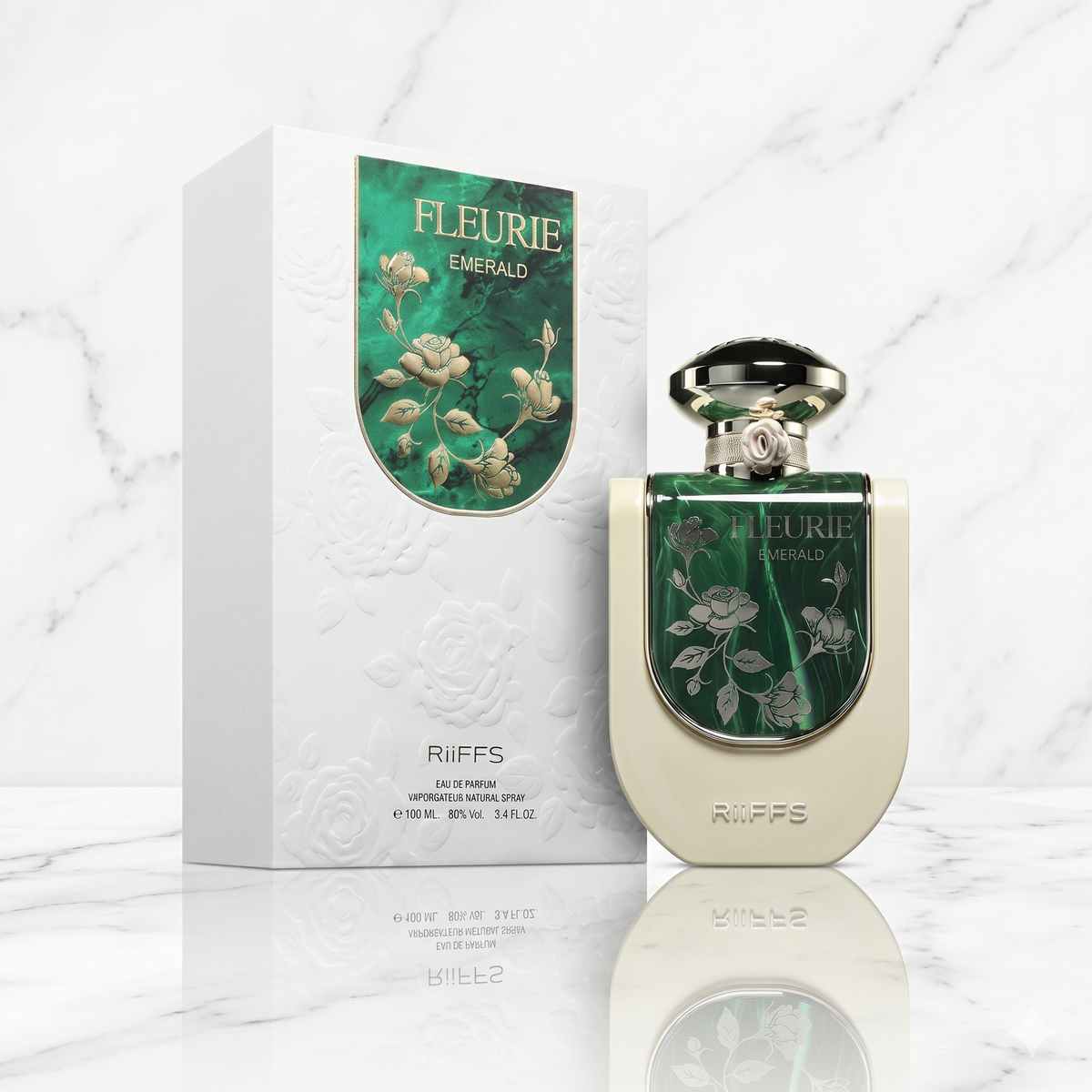 Flacon du parfum oriental Emerald Green par Riiffs chez NEWREINE Lyon.