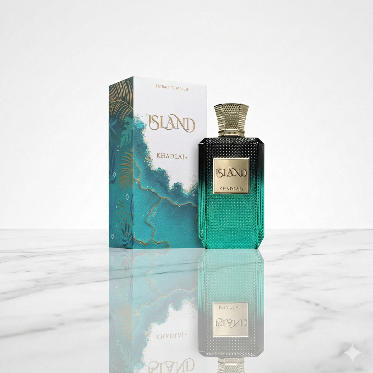 Flacon du parfum oriental Island par Khadlaj Parfums chez NEWREINE Lyon.