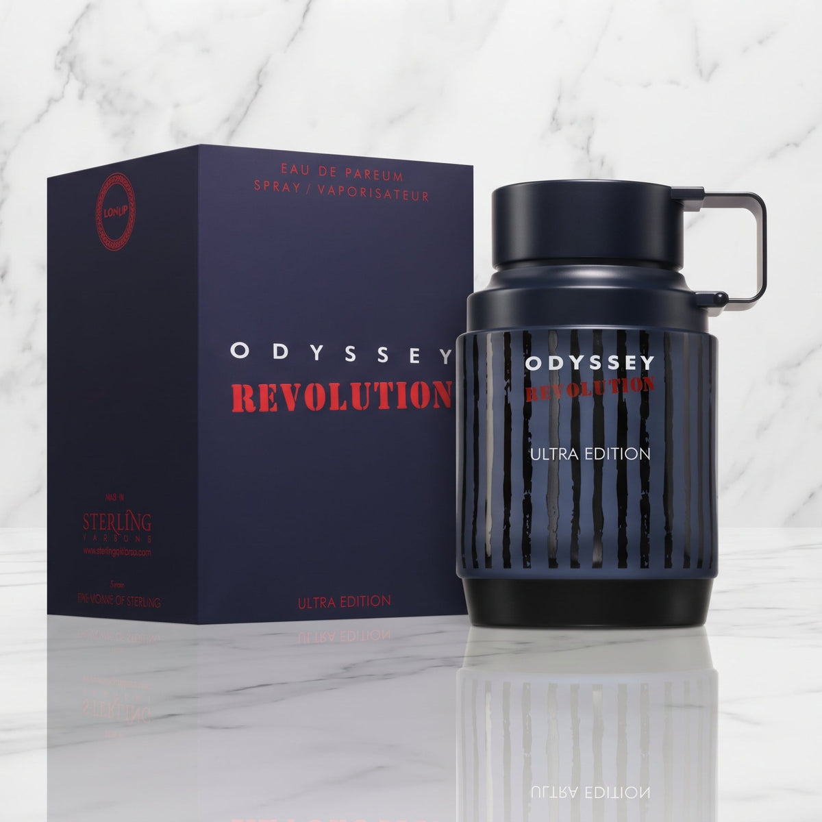 Flacon Odyssey Revolution Ultra Edition Armaf parfum de Dubaï présenté chez NEWREINE Lyon.