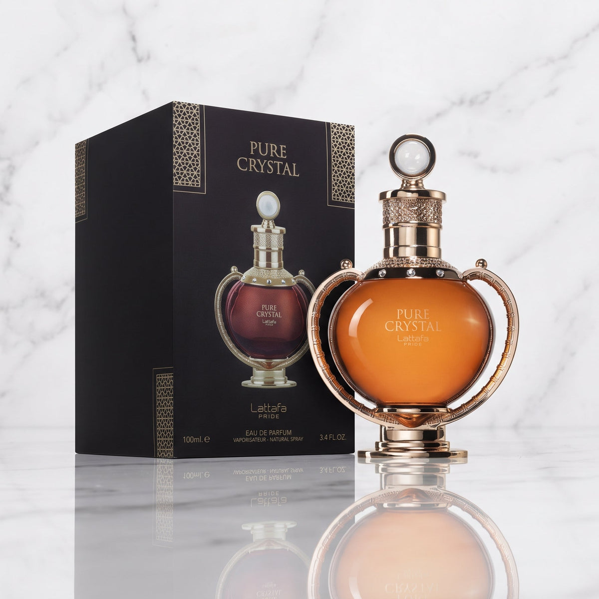 Flacon de parfum Pure Crystal Lattafa Pride chez NEWREINE Lyon.