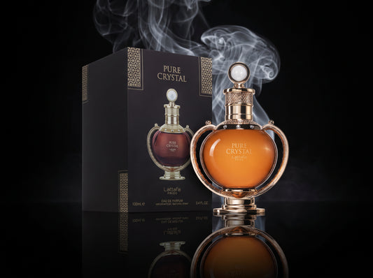 Flacon d'exception Pure Crystal Lattafa Pride chez NEWREINE Lyon.